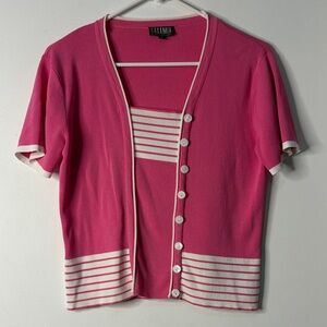 Vintage Pink and White Striped blouse